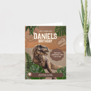 Coola Realistisk dinosaurie Birthday-inbjudan Inbjudan