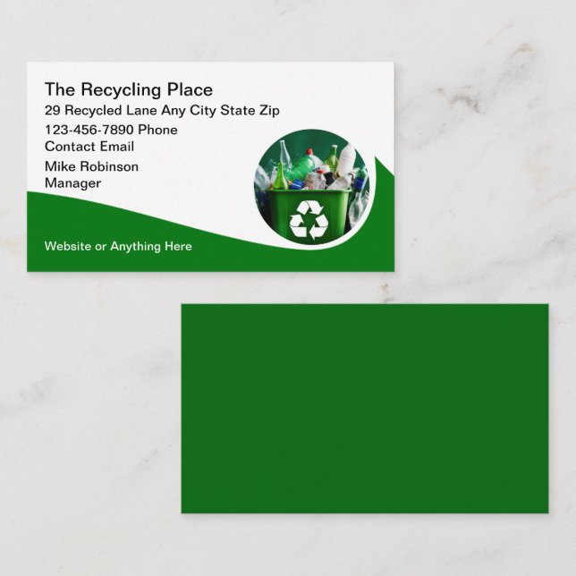 Coola Recycling Services Modern Affärskort Design Visitkort (Fram/baksida)