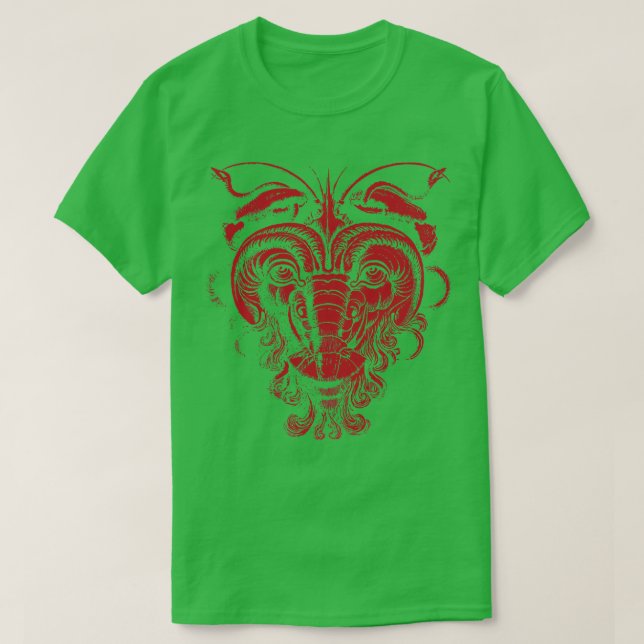 Coola Red Ansikte Illusion Holding Snakes i Klo T Shirt (Design framsida)