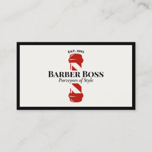 Coola Red Barber Pole Barbershop Visitkort