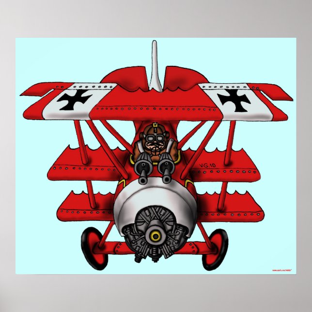 Coola Red baron flygplan art poster design (Framsidan)