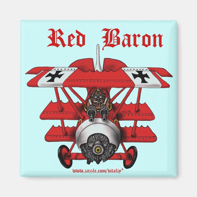 Coola Red baron flygplan magnet-design Magnet (Framsidan)
