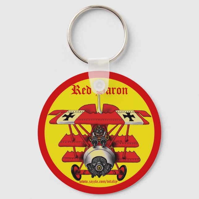 Coola Red Baron flygplan-nyckelkedjedesign Nyckelring (Framsida)