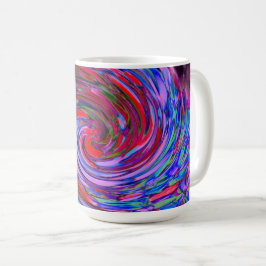 Coola Red, Blue and Rosa Abstrakt Blommigt Swirl Kaffemugg
