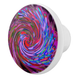 Coola Red, Blue and Rosa Abstrakt Blommigt Swirl Knopp