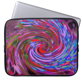 Coola Red, Blue and Rosa Abstrakt Blommigt Swirl Laptop Fodral
