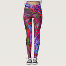 Coola Red, Blue and Rosa Abstrakt Blommigt Swirl