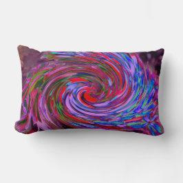 Coola Red, Blue and Rosa Abstrakt Blommigt Swirl Lumbarkudde