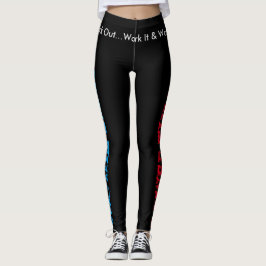 Coola Red Blue Power Thighs Arbetar som säger Leggings