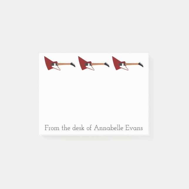 Coola Red Electric Guitars anpassar Post-it Block (Framsida)
