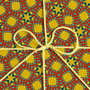 Coola Red Gult Teal Retro Geometric Ethnic Tribal Presentpapper