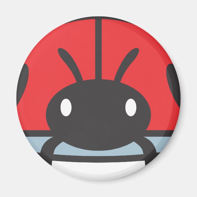 Coola Red Ladybug Tecknad Magnet (Framsidan)