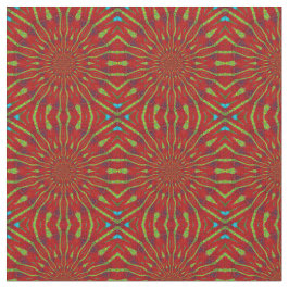 Coola Red Modern Blommigt Ethnic Textile Tribal Pr Tyg