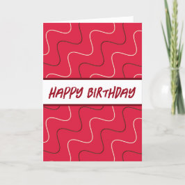 Coola Red modern Stil Linjer födelsedag Kort