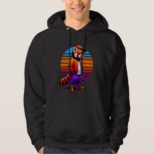 Coola Red Panda Modern Urban Stil Sunset Retro Art Hoodie
