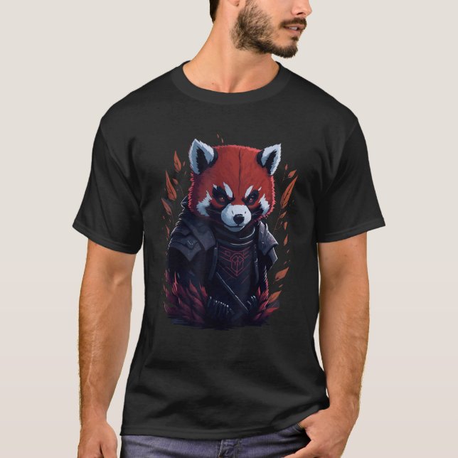 Coola Red Panda Samurai Graphic Print Manar Women  T Shirt (Framsida)