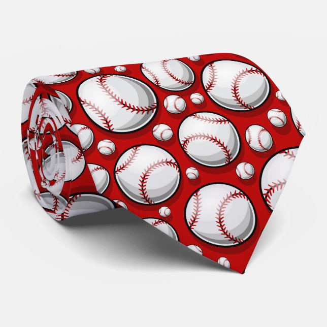 coola Red white Baseball sport älskare Slips (Rullad)