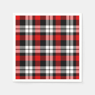 Coola Red White Black Lumberjack Tartan Mönster Pappersservett