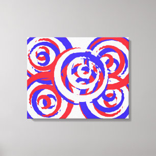 Coola Red White och Blue Patriotic Abstrakt Canvastryck