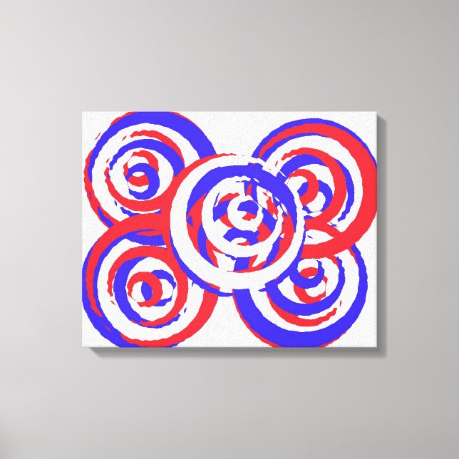 Coola Red White och Blue Patriotic Abstrakt Canvastryck (Framsida)