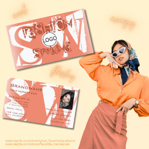 Coola  Red White Photo Logotyp och Monogram Visitkort