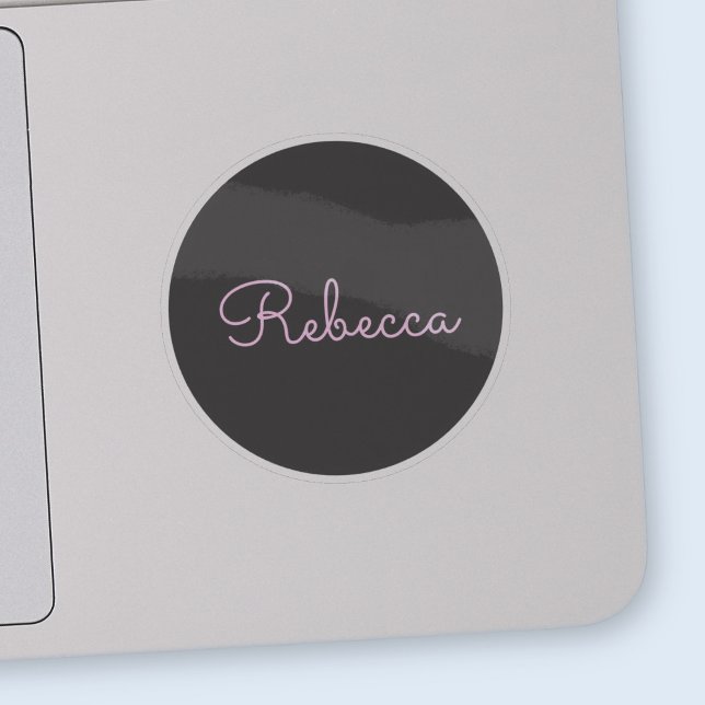 Coola Redigerbar Rosa Retromodern skriptdesign Klistermärken (Skapare uppladdad)