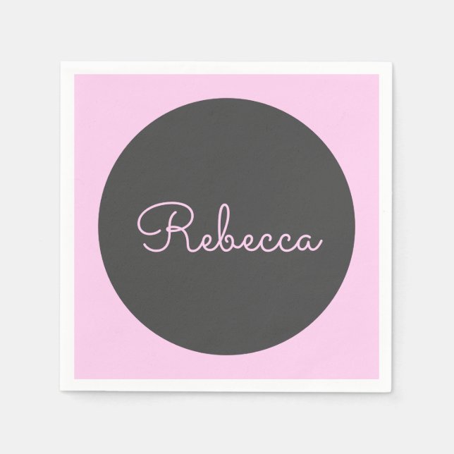 Coola Redigerbar Rosa Retromodern skriptdesign Pappersservett (Framsidan)