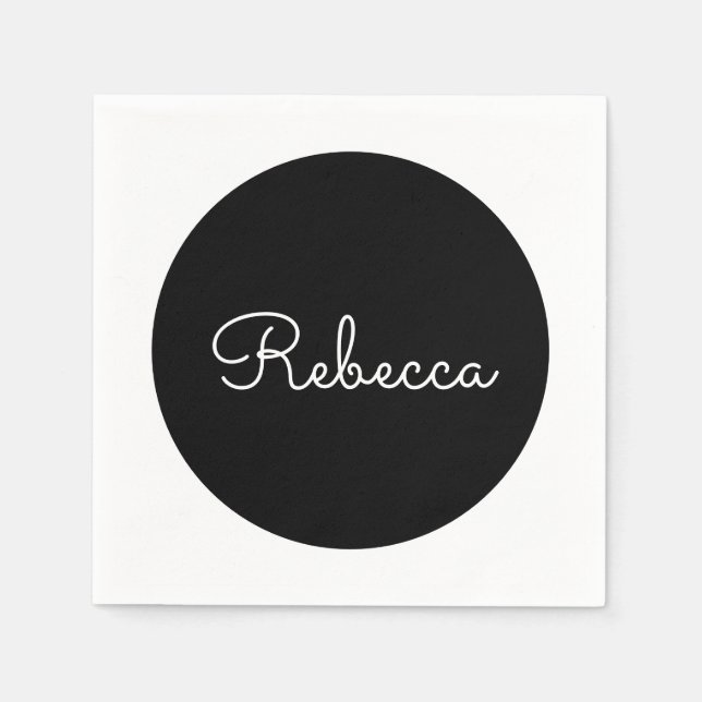 Coola Redigerbar vitskript Retromodern design Pappersservett (Framsidan)