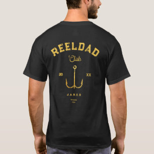 Coola REEL PAPPA Klubb Fishing Fars dag Guld Funny T Shirt
