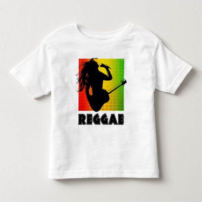 Coola Reggae Rasta Music Guitar spelar Rastaman Tee Shirt (Framsida)