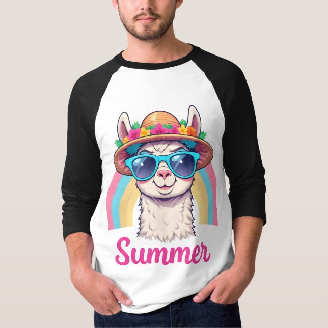 Coola regnbåge, sommarlama t shirt (Framsida)