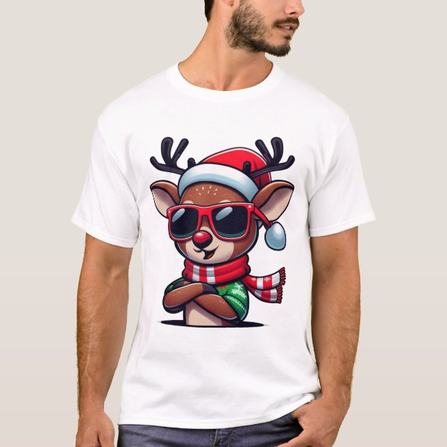 Coola Reindeer jul Vibes Manar-Shirt T Shirt (Framsida)