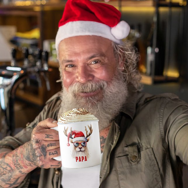 Coola Reindeer Personlig Helgdag Mugg (Papa Christmas Mug Keepsake)