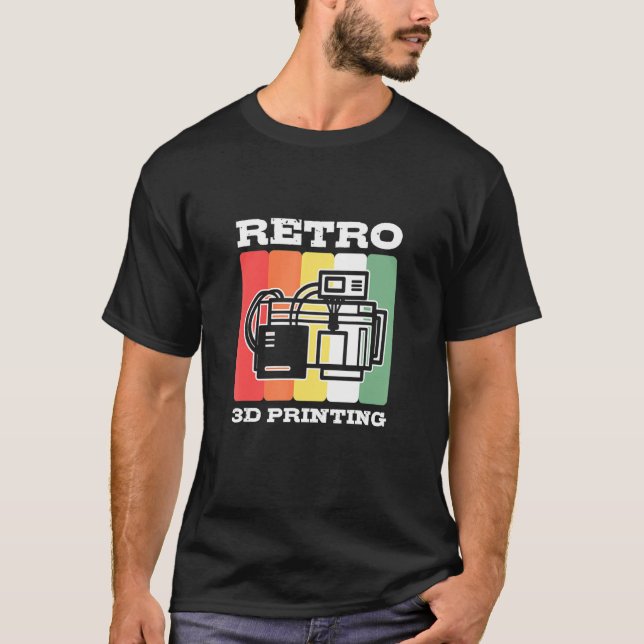 Coola Retro 3d Skrivarpenna för skrivarmunstycke A T Shirt (Framsida)