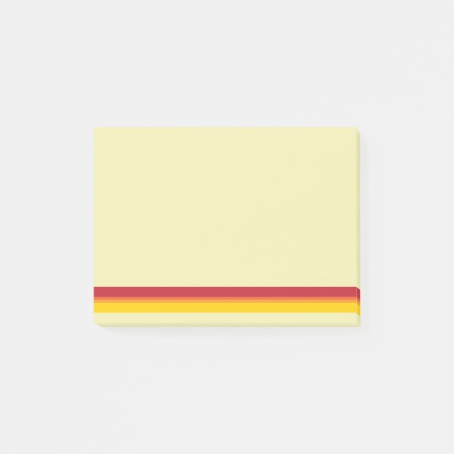Coola Retro 70s Rand Orange Gult Red Post-it Block (Framsida)