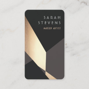 Coola Retro Abstrakt Black and Guld Art Deco Visitkort