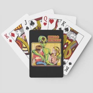 Coola Retro Alien ET Hej Humans Rymden Galax Casinokort
