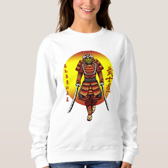 Coola Retro Armored Samurai med 2 Katanas T Shirt (Framsida)