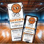 Coola Retro Basketball Biljett Sport Födelsedagsfe Inbjudningar<br><div class="desc">Gör firande till slam dunk med Coolan Retro Basketball Biljett Sport Födelsedagsfest inbjudan. Designat för att efterlikna ett vintage basketball-spel biljett, kombinerar den här inbjudan lekfull nostalgi med modern luft. Den fetstilta designen har basketbollinspirerad grafik, anpassade och en elegant layout som anger tonen för din sportiella födelsedagsbas. Vare sig det...</div>