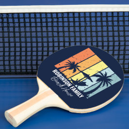 Coola Retro Beach House Anpassningsbar Navy Blue Pingisracket