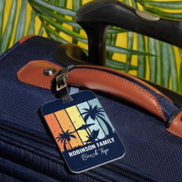 Coola Retro Beach Resa Anpassningsbar Navy Blue Ha Bagagebricka