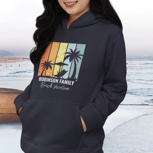 Coola Retro Beach Vacation Family Resa-flottan Blu Hoodie (Skapare uppladdad)