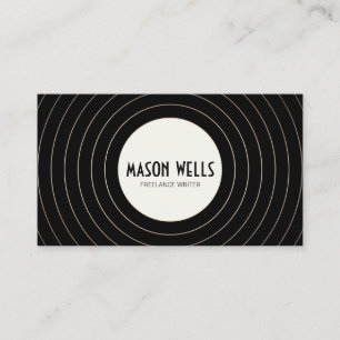 Coola Retro Black and White Bold Circle Visitkort