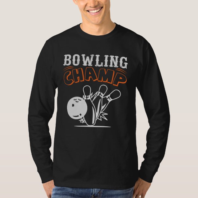 Coola Retro Bowling Champ Manar Långärmad T Shirt (Framsida)