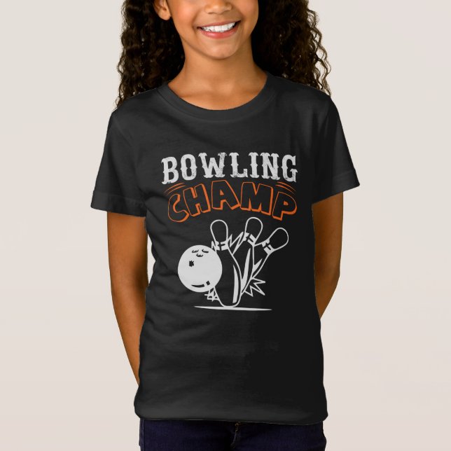 Coola Retro Bowling Champ Sport Girls' T Shirt (Framsida)