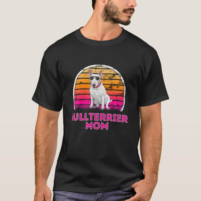 Coola Retro Bullskräcker Mamma - Hund älskare Mors T Shirt (Framsida)