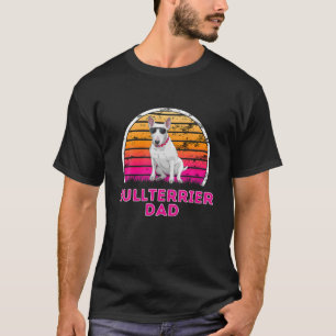Coola Retro Bullskräcker Pappa - Hund älskare Fars T Shirt