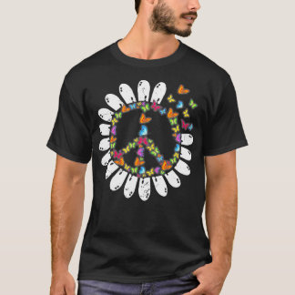 Coola Retro Butterfly Peace Art Kärlek 60-talet Hi T Shirt