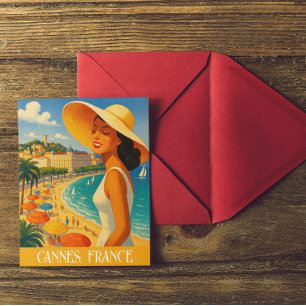 Coola Retro Cannes Fransk Riviera Vykort