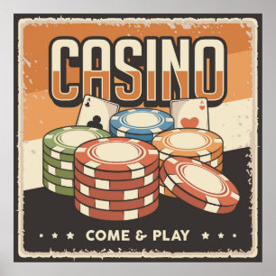 coola retro Casino älskare Poster